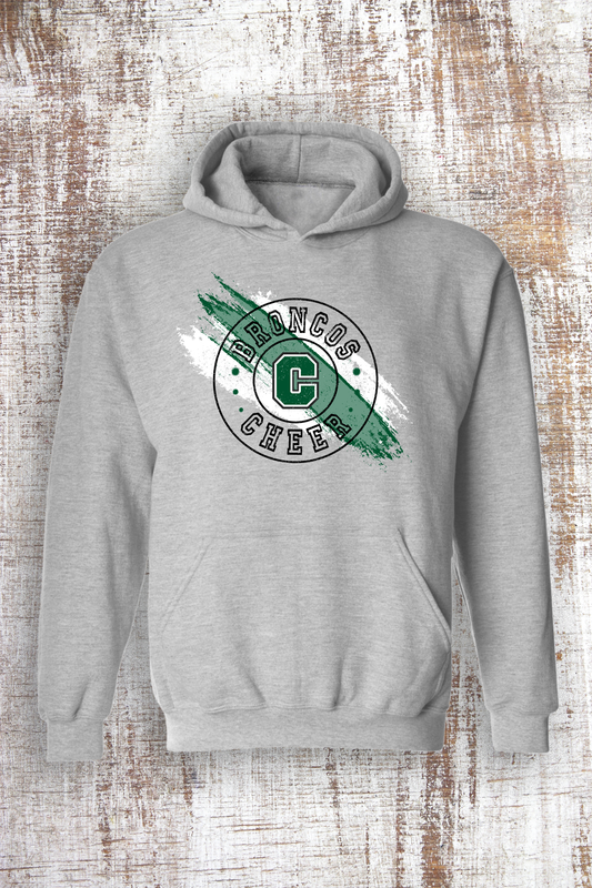 Broncos Paint Cheer Hooded and Crew Sweatshirt