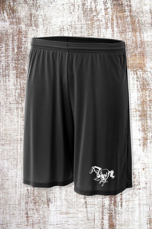 Black unisex/boys shorts - Varsity C and Bronco