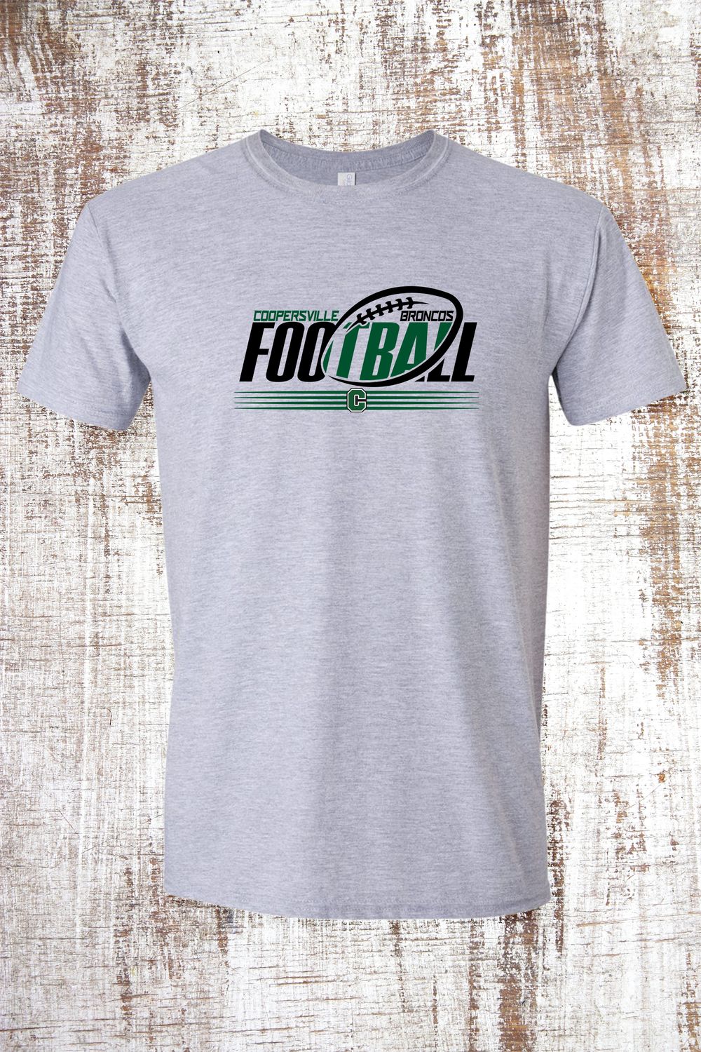 Broncos 2-tone Football Short Sleeve T-Shirt, Color: Sport Grey