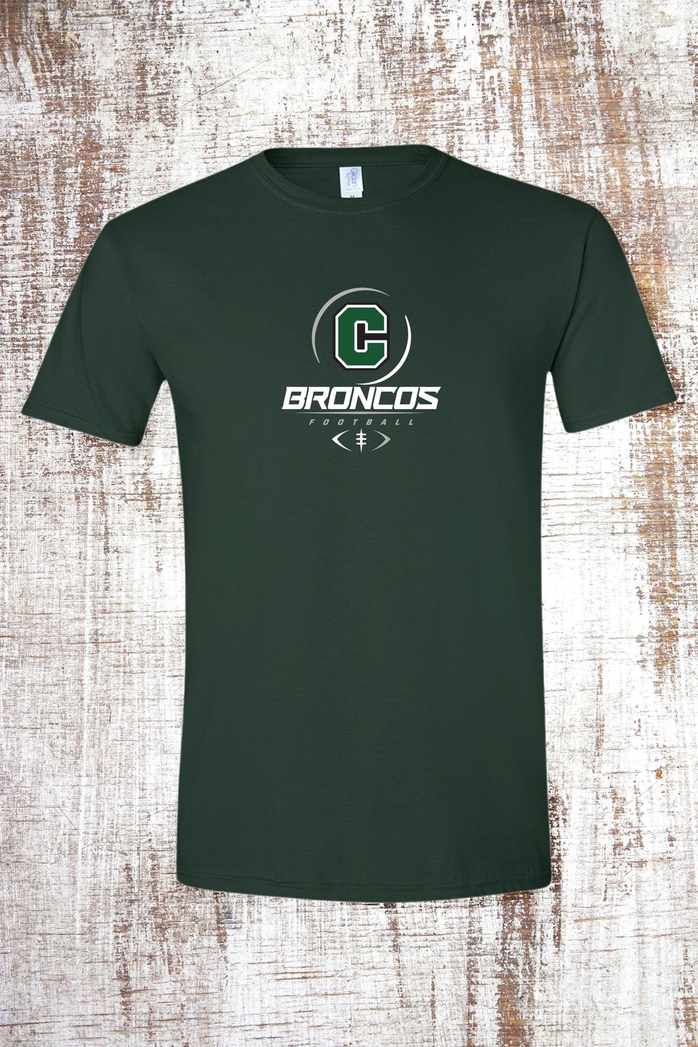 Coopersville Broncos Sphere Football Short Sleeve T-shirt, Color: Green