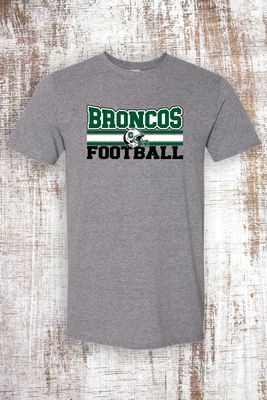 Broncos Football Helmet Short Sleeve T-Shirt