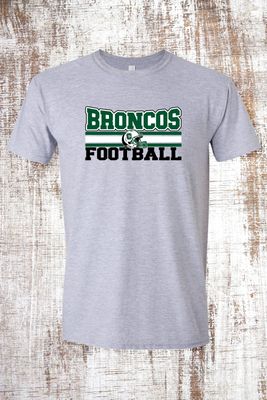 Broncos Football Helmet Short Sleeve T-Shirt