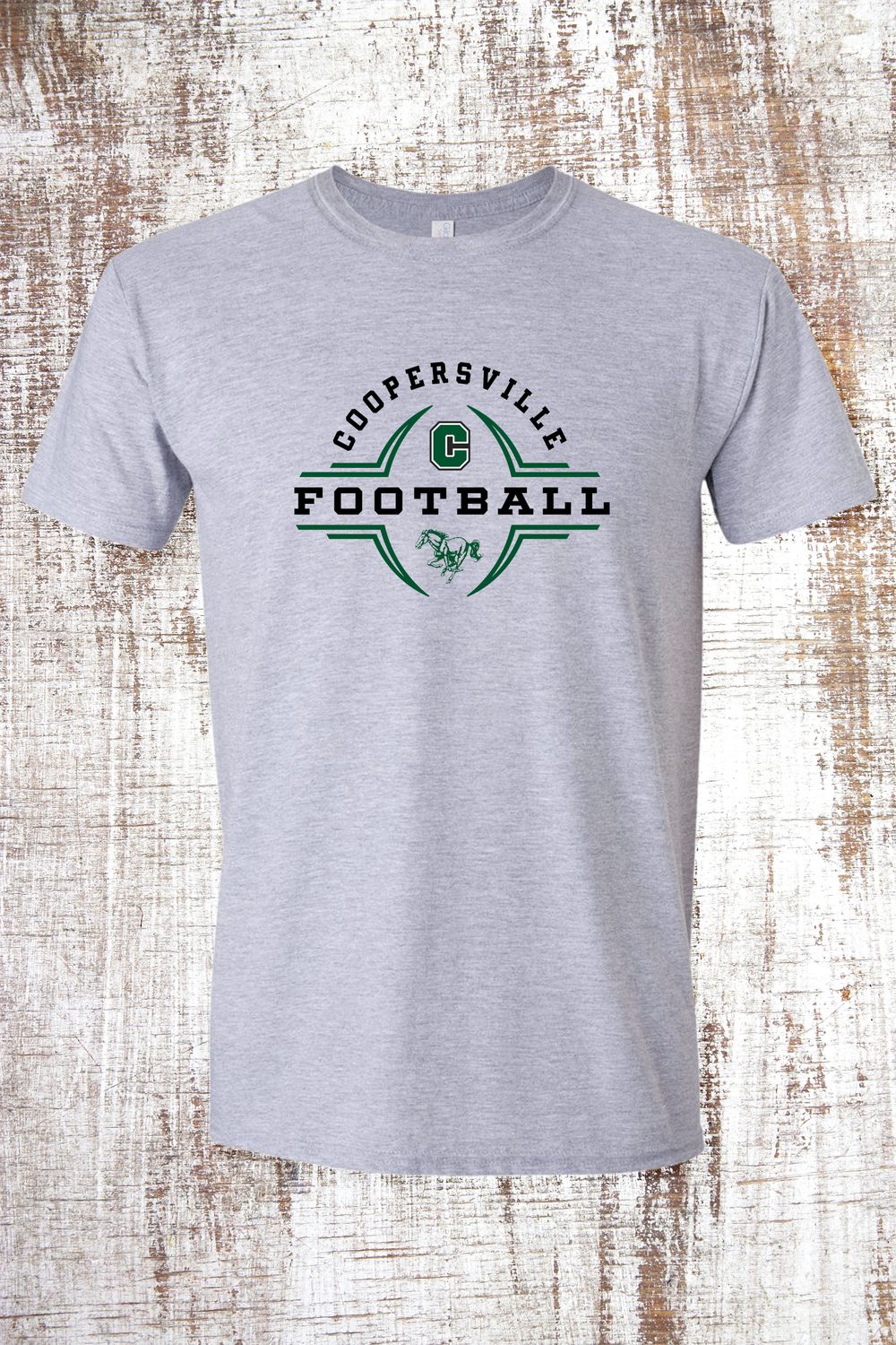 Coopersville Football Short Sleeve T-Shirt, Color: Sport Grey