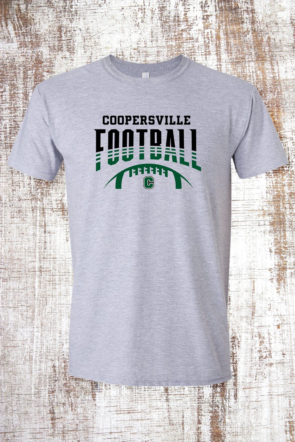 Football Stripes Short Sleeve T-Shirt, Color: Sport Grey
