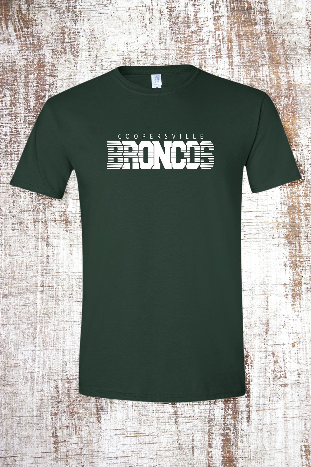 Strike through Broncos Short Sleeve T-shirt, Color: Green