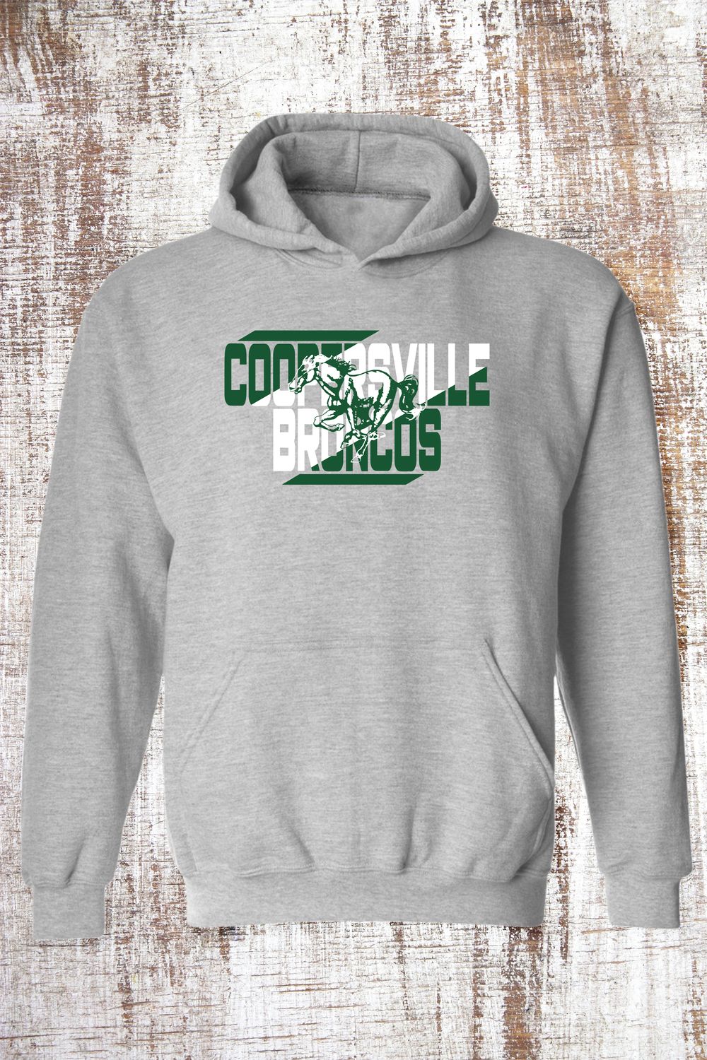 Diagonal Broncos Sweatshirt - hooded and crew, Color: Sport Grey, Sweatshirt Style: Hooded