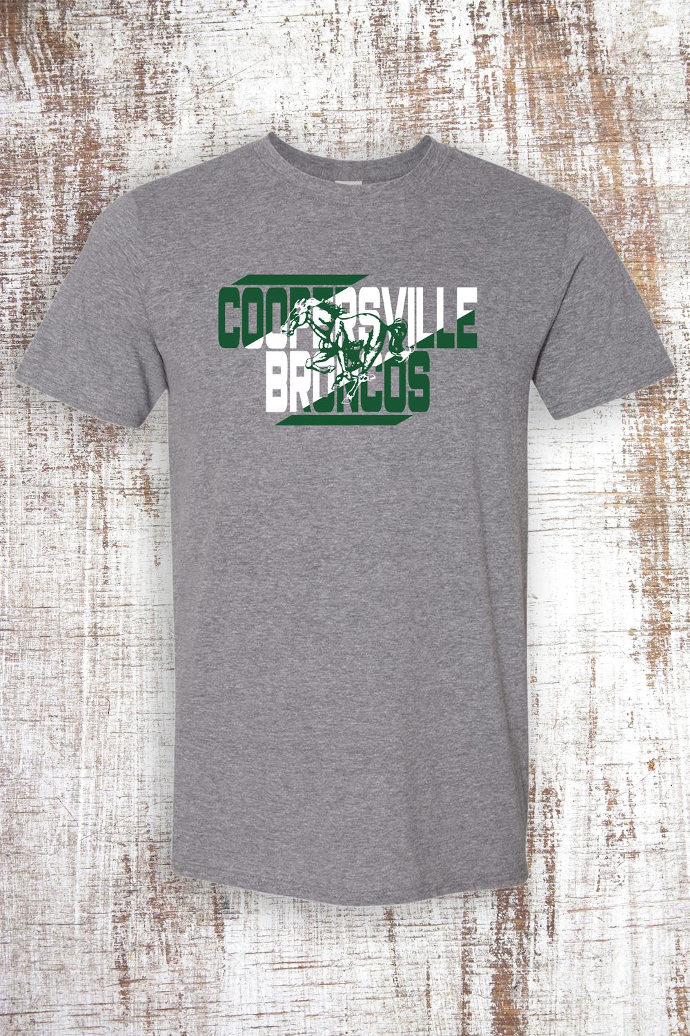 Diagonal Broncos Short Sleeve T-Shirt, Color: Graphite Heather