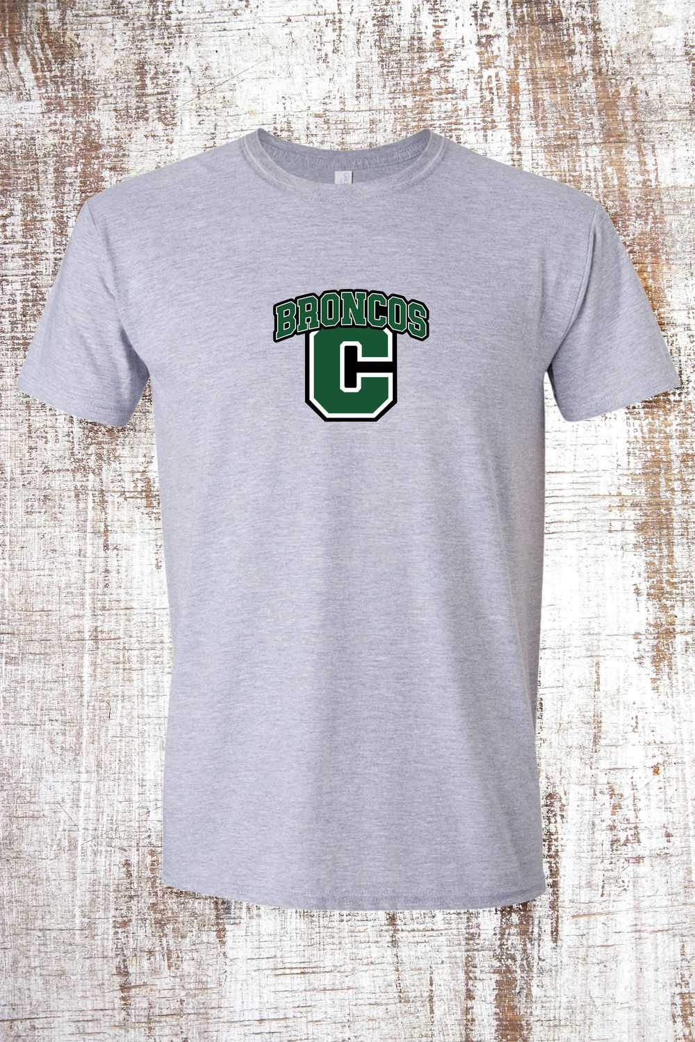 Varsity Arch Broncos Short Sleeve T-Shirt, Color: Sport Grey