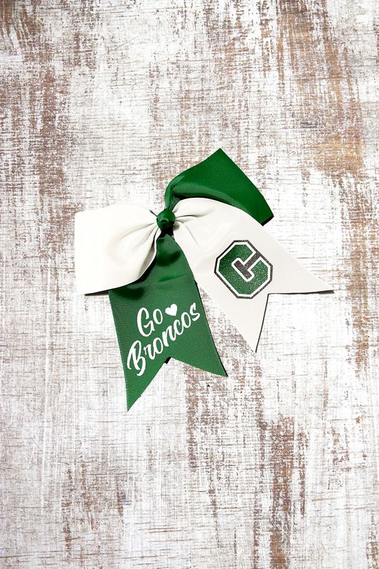 Go Broncos GLITTER Cheer Bow