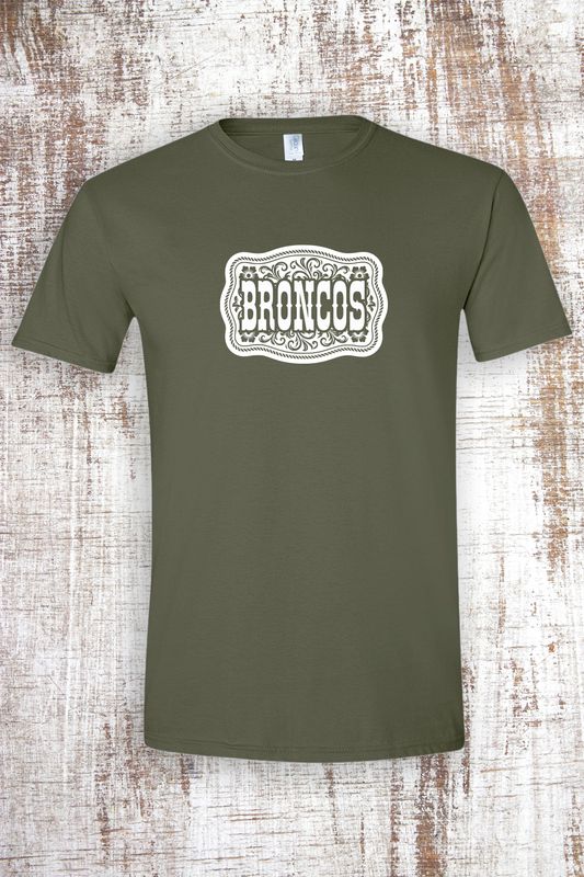 Floral Buckle Broncos Short Sleeve T-shirt