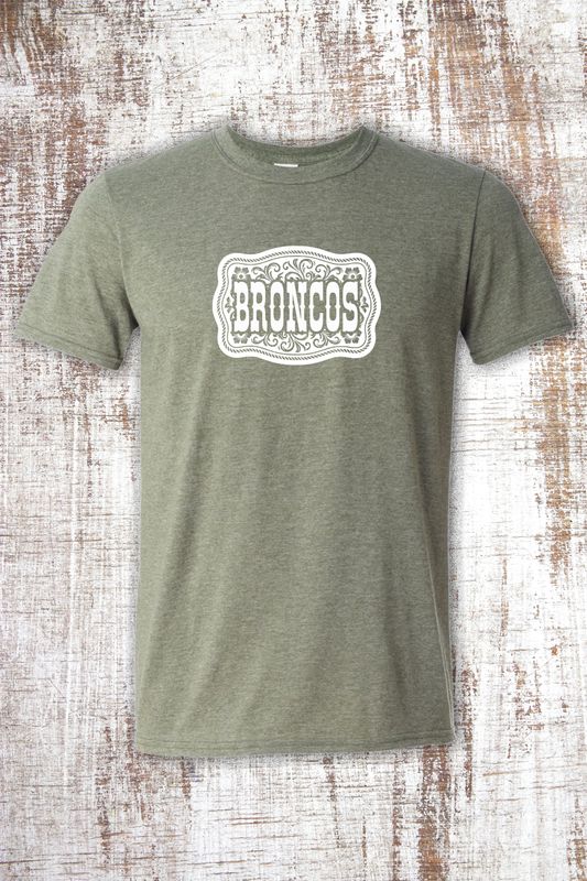 Floral Buckle Broncos Short Sleeve T-shirt
