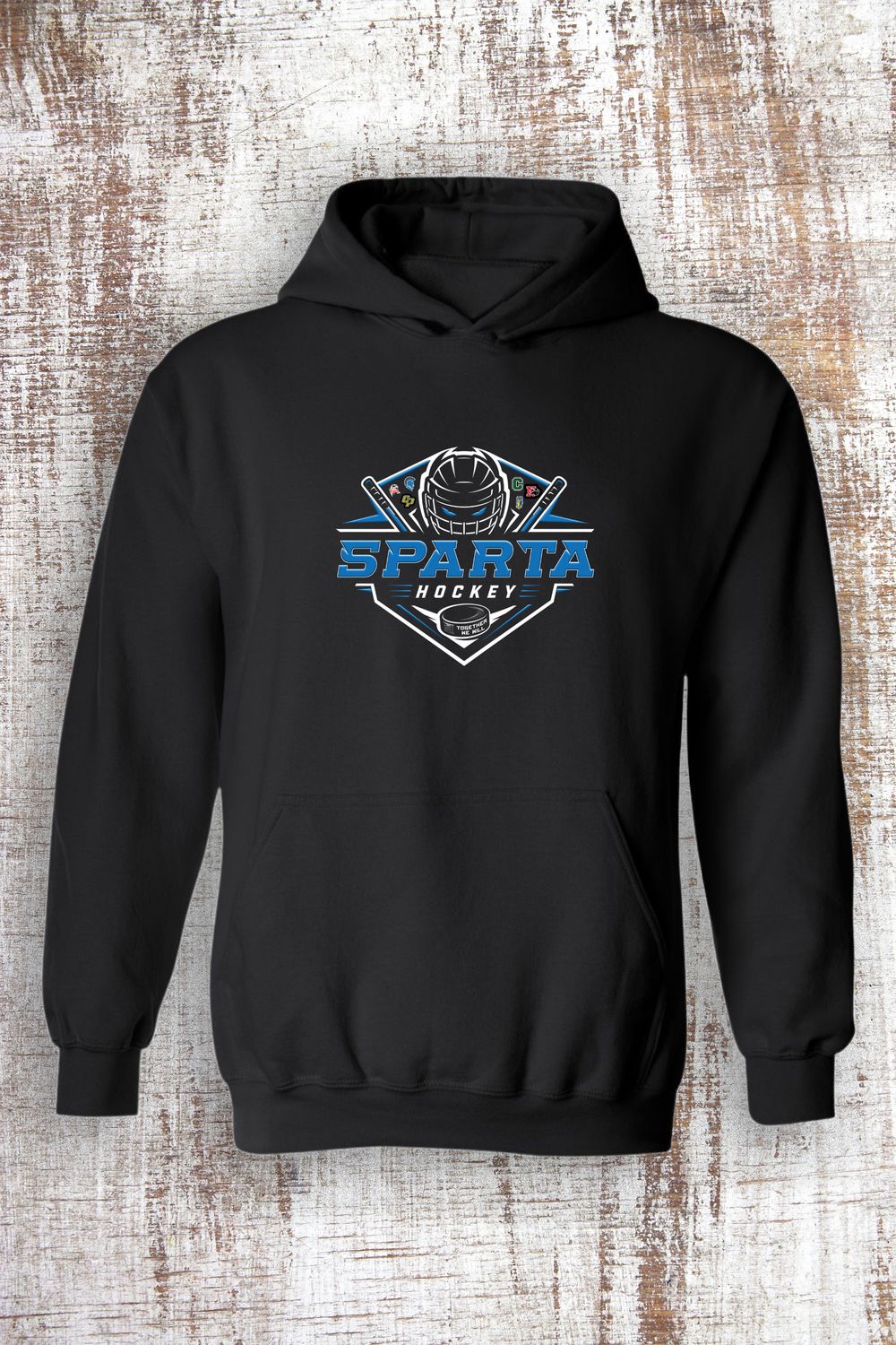 Sparta Hockey Co-op Sweatshirt - hooded and crew, Color: Black, Sweatshirt Style: Hooded