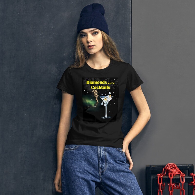 Diamonds are For Cocktails Hip & Cool Women's Fashion Fit T-Shirt