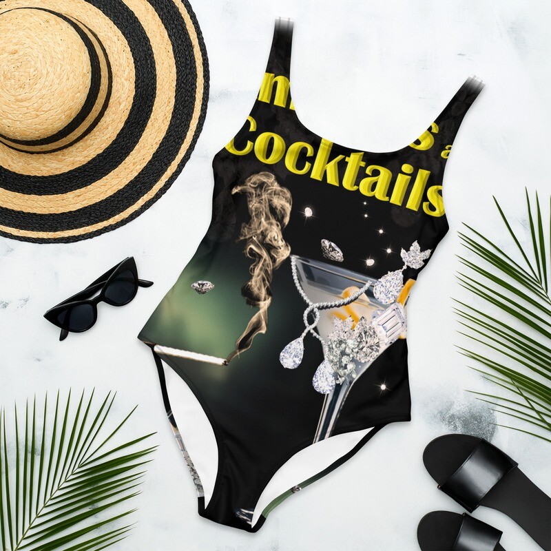 Diamonds are For Cocktails Hip & Cool All-Over Print One-Piece Swimsuit