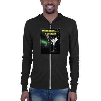 Diamonds are For Cocktails Hip & Cool Unisex zip hoodie