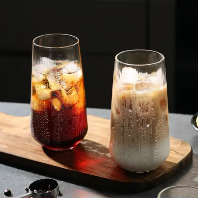 Vertical Striped Borosilicate Glass 500ml