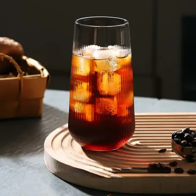 Vertical Striped Borosilicate Glass 500ml
