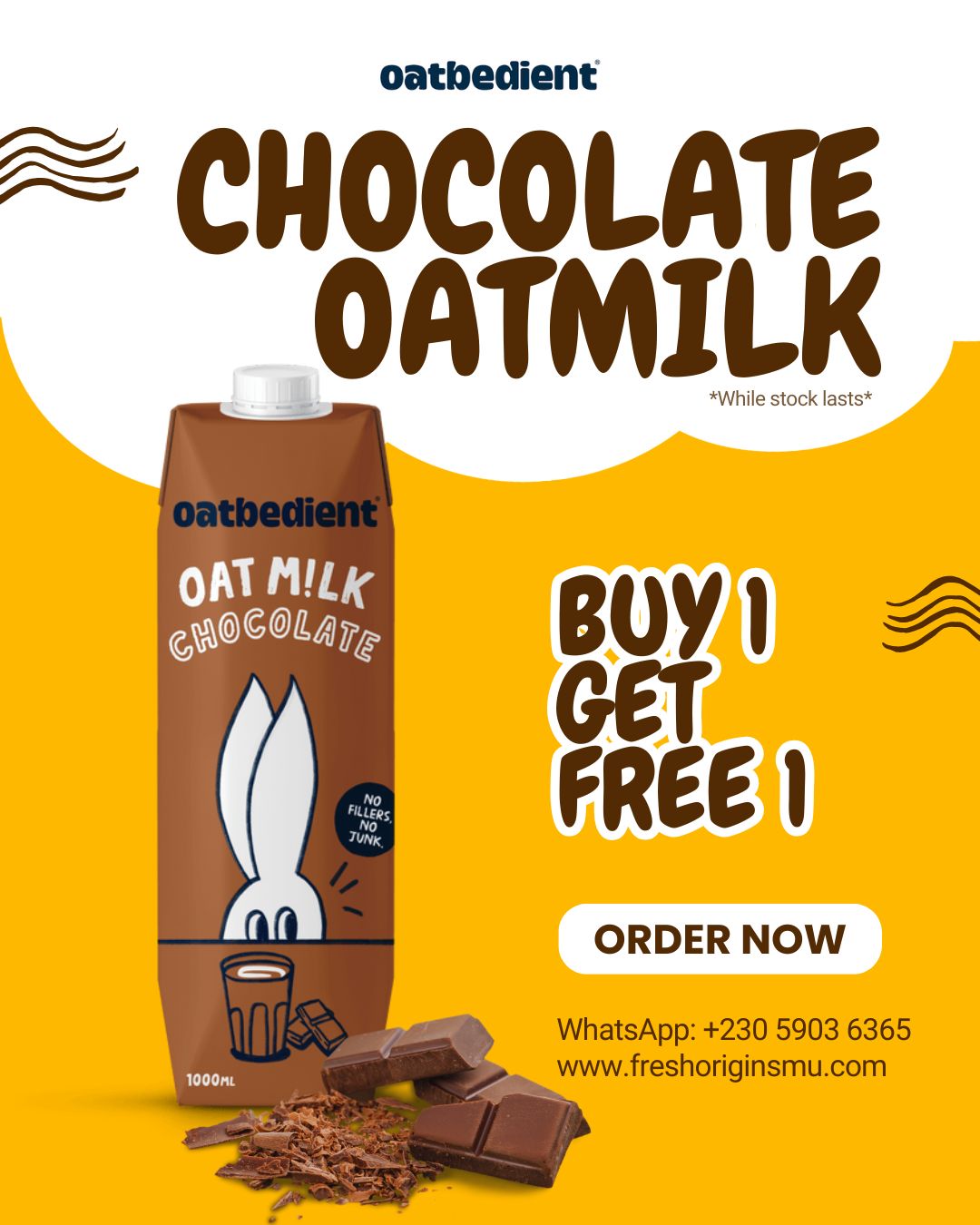Oat M!lk Chocolate (1L) Buy 1 Free 1