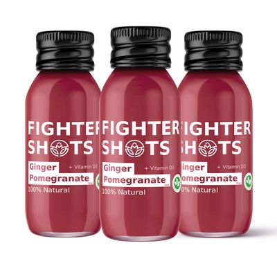 Fighter Shots Ginger + Pomegranate Shot + Vitamin D 60ml (Immunity Booster)