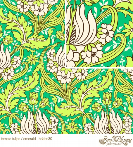 Temple Tulips, emerald