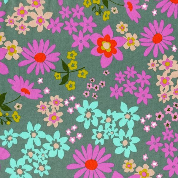 Vintage Floral (lawn), aqua