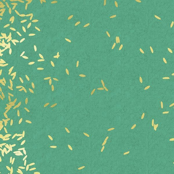Scattered (lin/cot canvas), mint &amp; gold met.