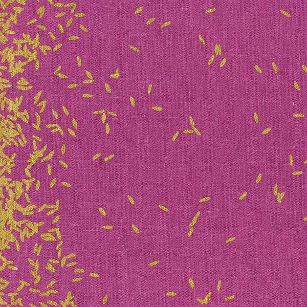 Scattered (lin/cot canvas), fuschia &amp; gold met.