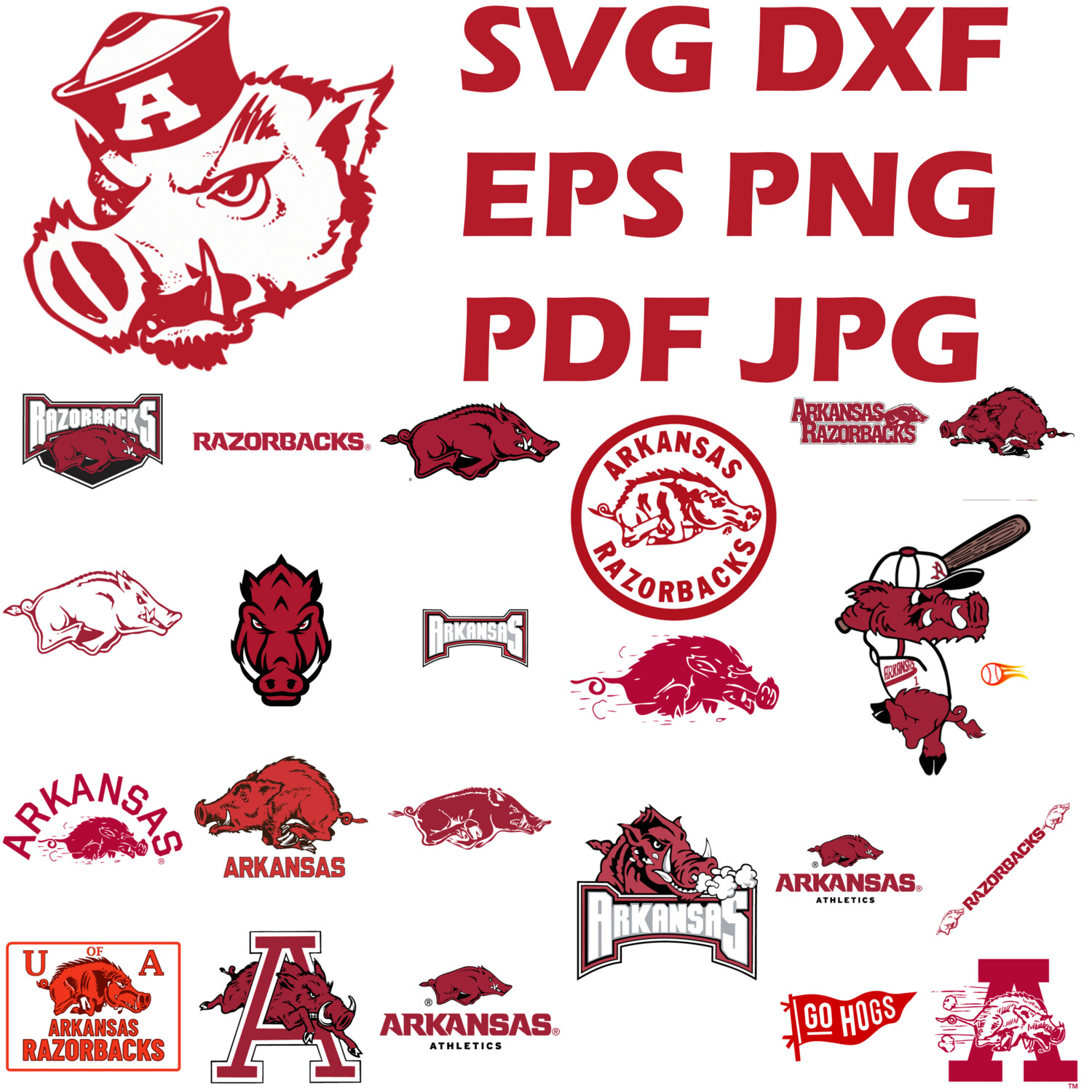 Arkansas Razorbacks SVG Vector Files – Instant Digital Download