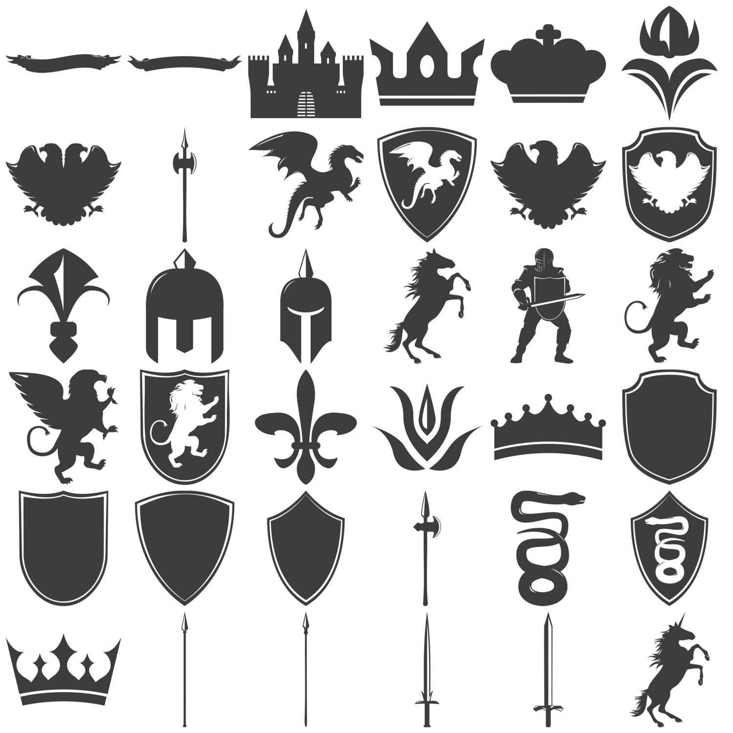 House Crest Dragons Knights Vector &amp; SVG PNG DXF AI EPS JPG  PDF football,  svg cutting files for cricut, Instant Digital Download