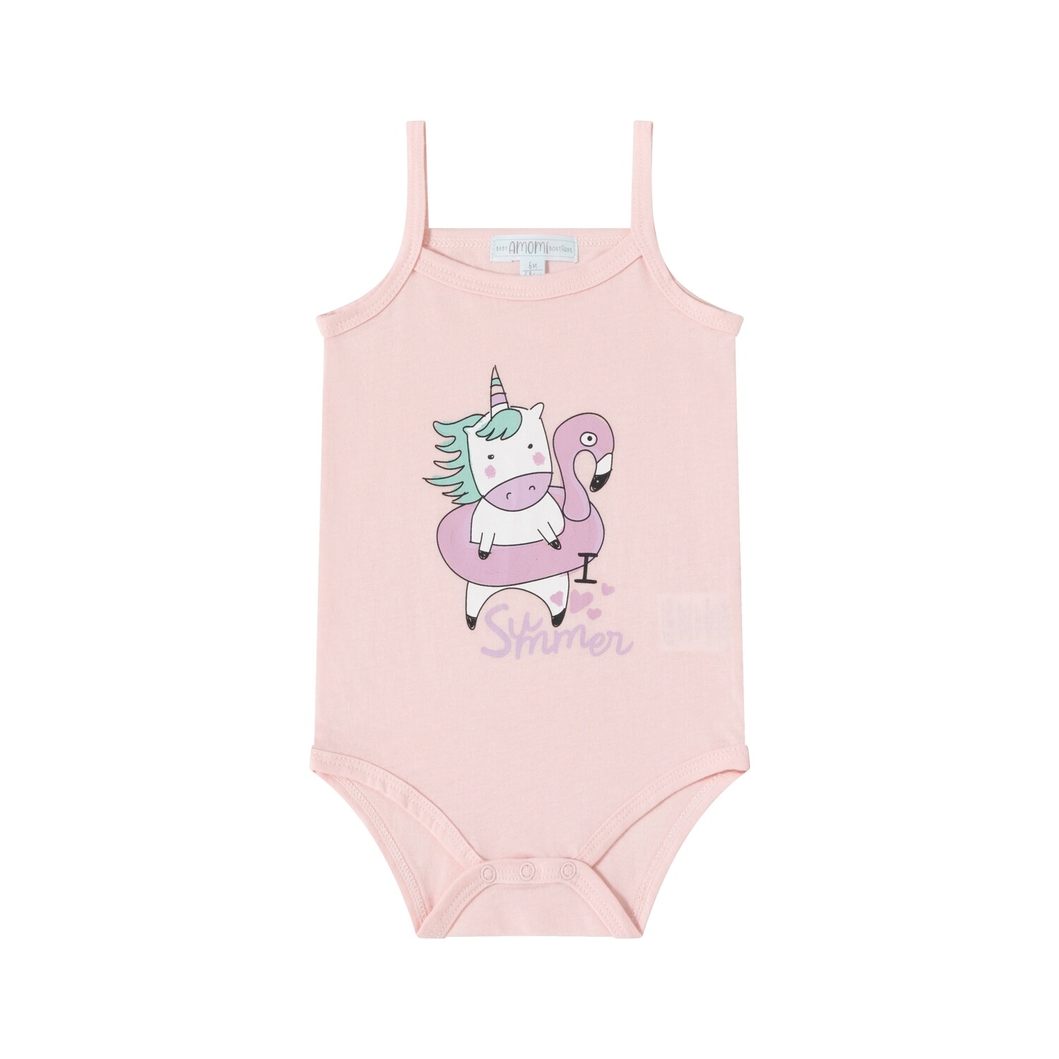 Rompertjes meisjes unicorn roze / wit unicorn ( zomer )