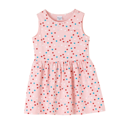 Kleedje roze met stipjes