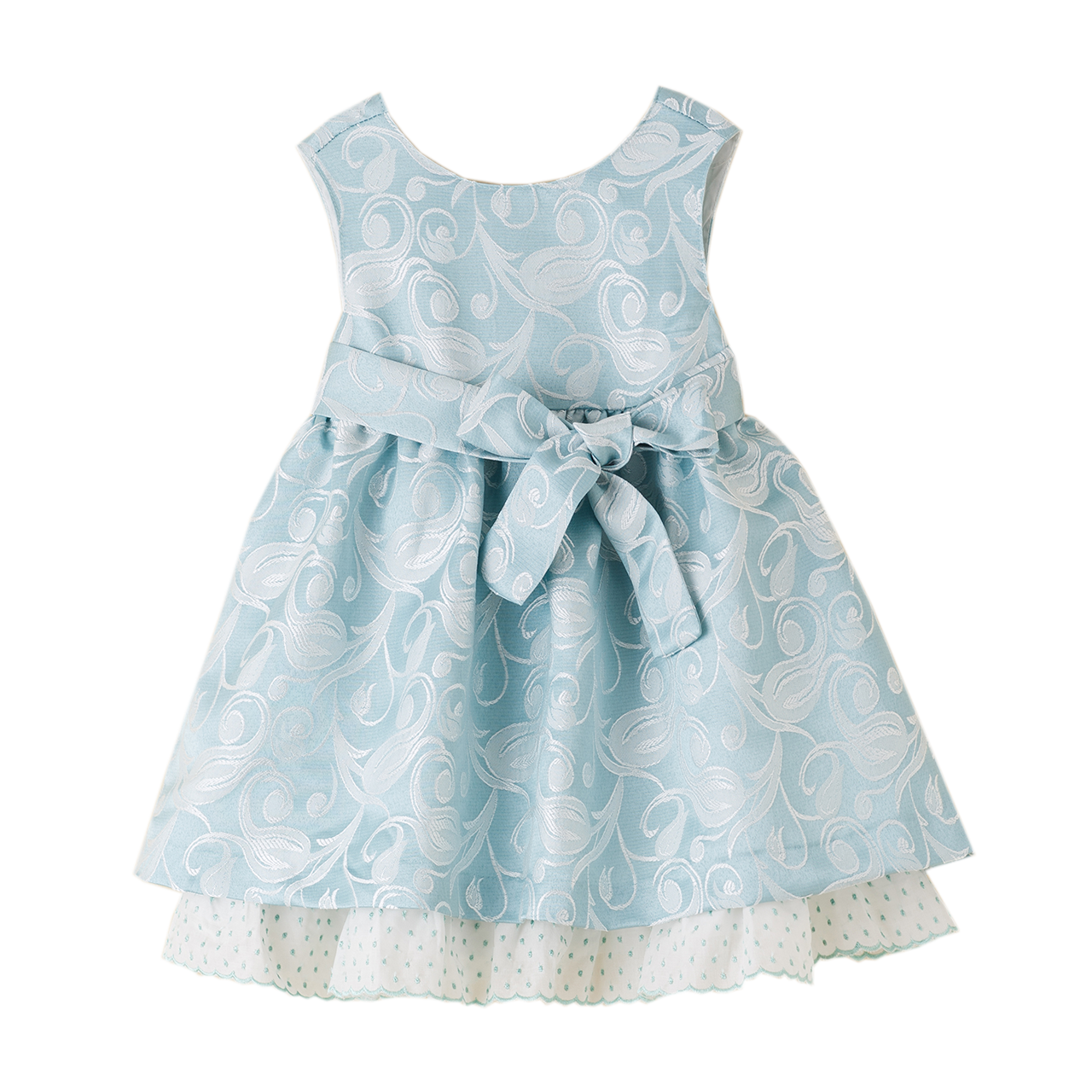 Feestjurk blauw met bloemen