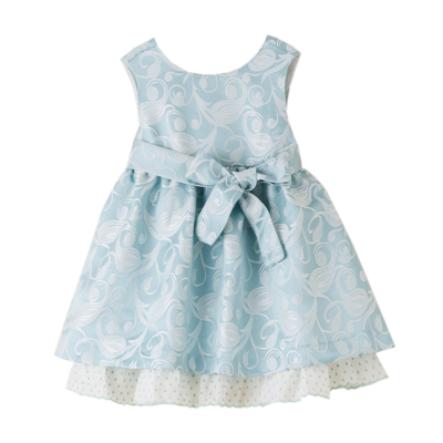 Feestjurk blauw met bloemen