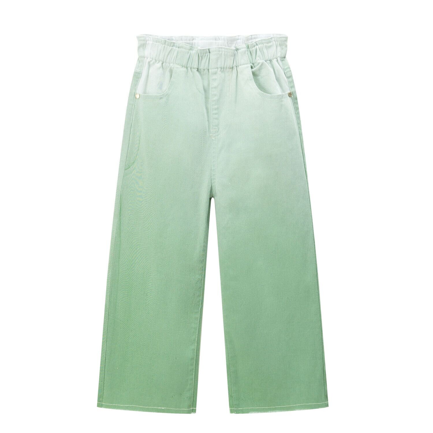 Broek groen/wit wijde pijpen
