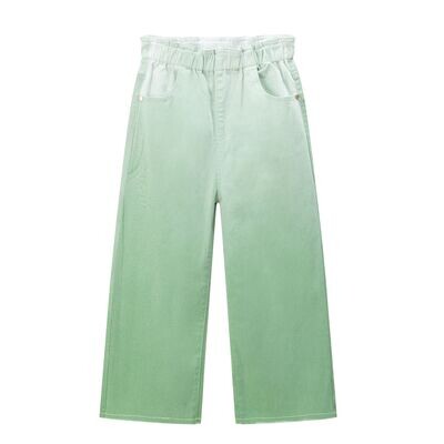 Broek groen/wit wijde pijpen