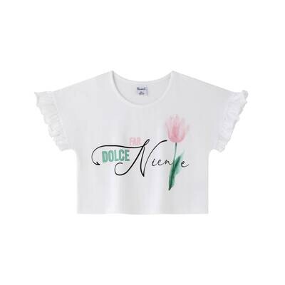 Crop top t-shirt wit