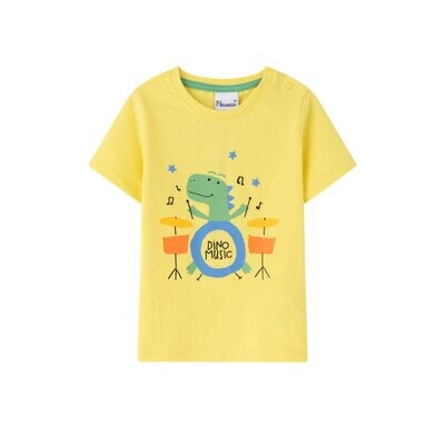 T-shirt geel dino drum