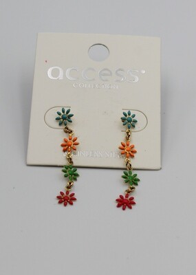 Oorbellen , armband , ketting gekleurde bloempjes