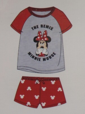Minnie mouse zomer pyjama grijs/rood
