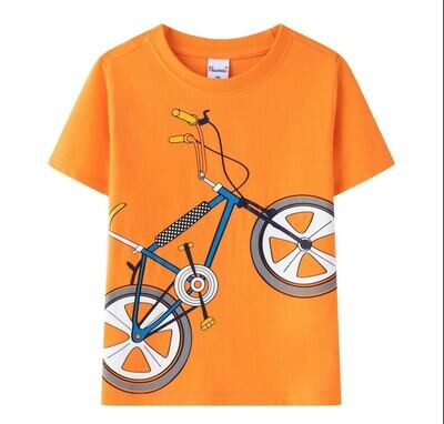 Oranje t-shirt fiets