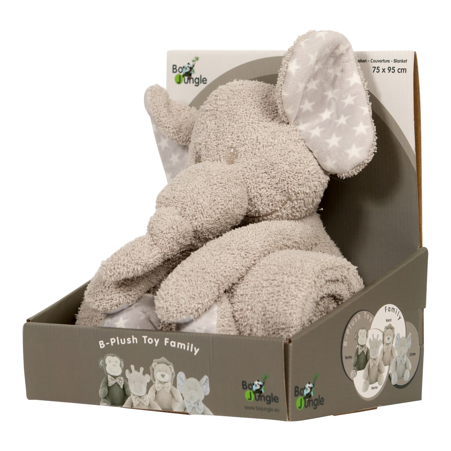 Setje van knuffel en deken/badhanddoek OLIFANT