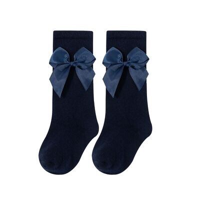 Blauw met strik