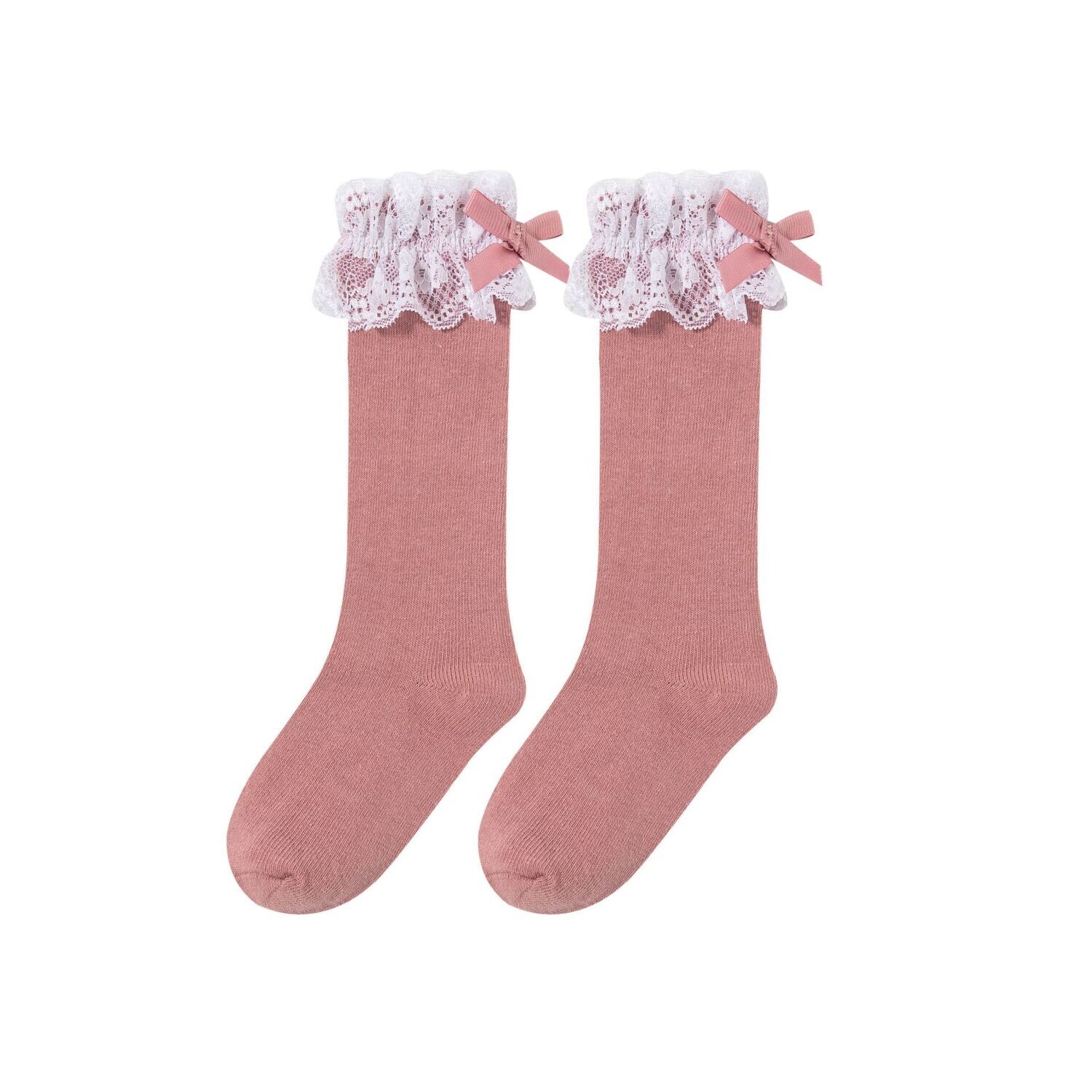 Roze met kant