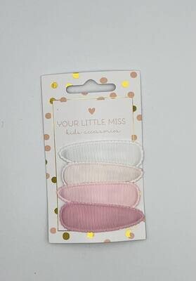 Haarspeldjes met stof basics ( roze )