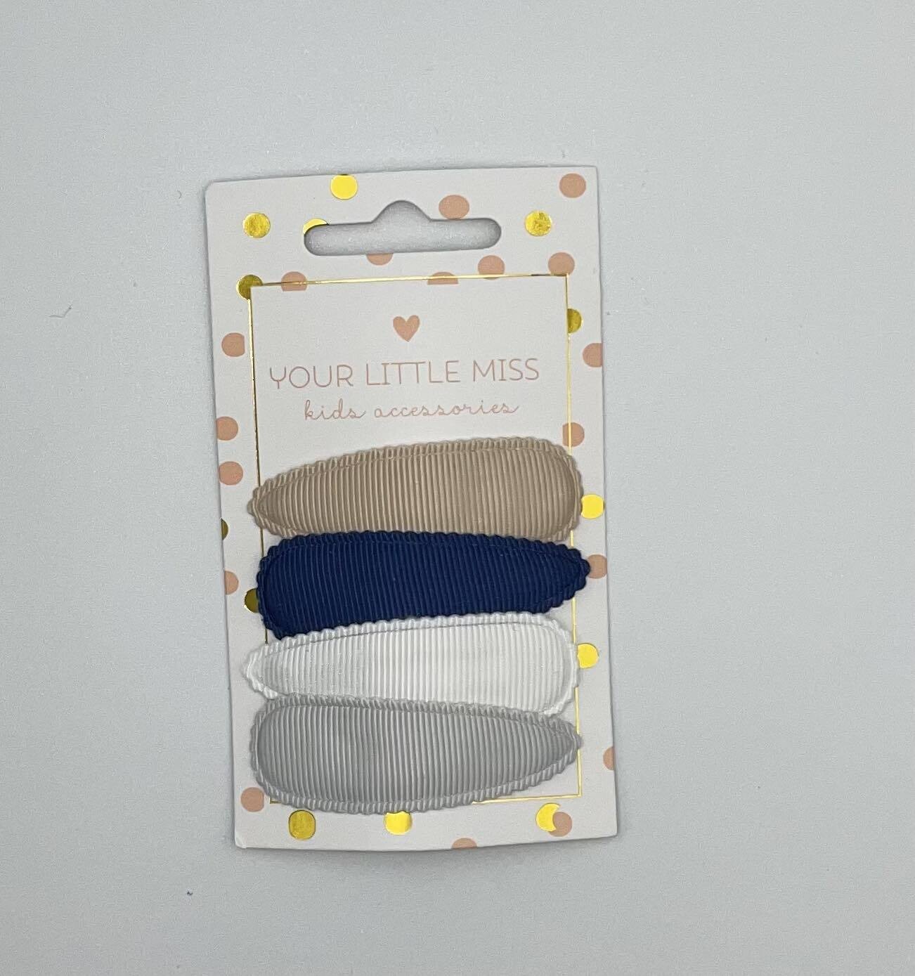 Haarspeldjes met stof basics ( Blauw )