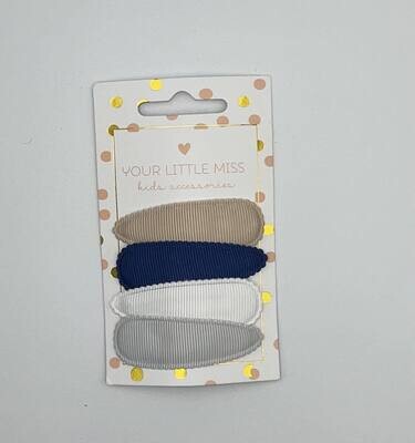 Haarspeldjes met stof basics ( Blauw )