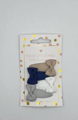 Haarspeldjes 3 cm Blauw grijs wit beige