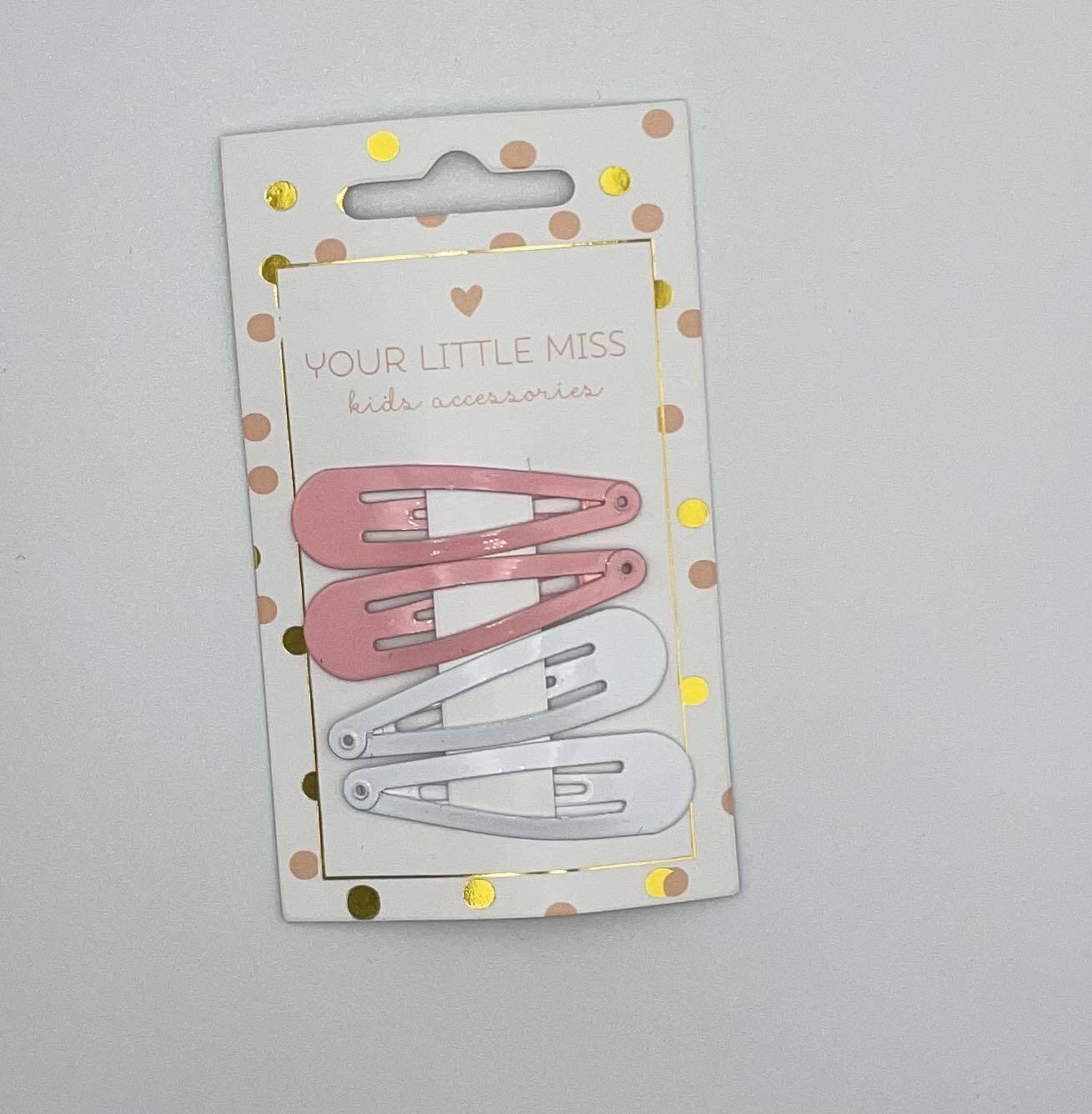Haarspeldjes basics - roze wit