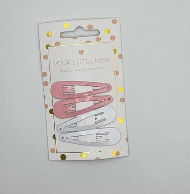 Haarspeldjes basics - roze wit