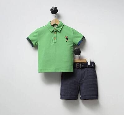 Outfit Vogel polo - Broek / Groen
